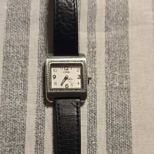 Fossil Black and Silver Square Watch